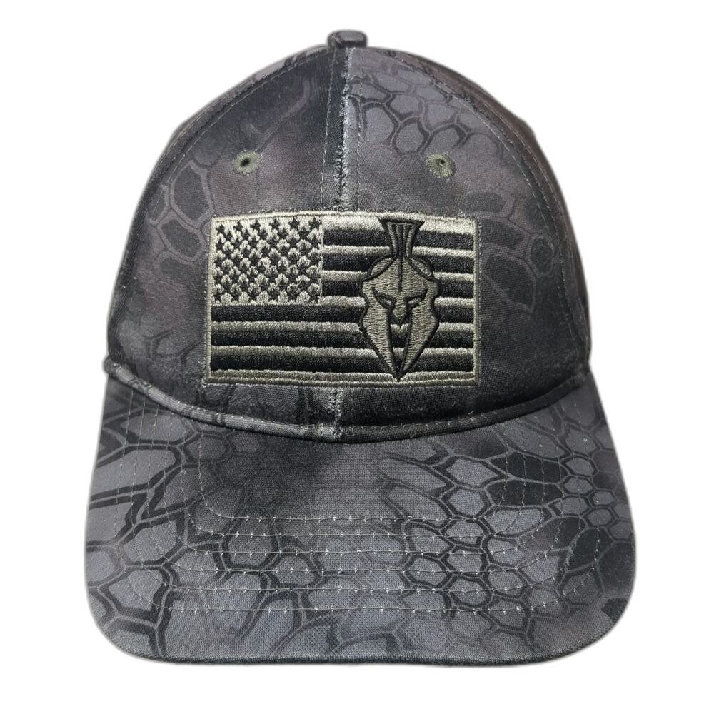 Kryptek Baseball Cap Gray One Size Typhon Camo American Flag Spartan Hat